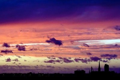 Zonsondergang boven Zwolle