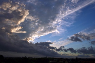 Zonsondergang boven Zwolle